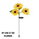 Luminária de Girassol - LED Solar à Prova d'Água