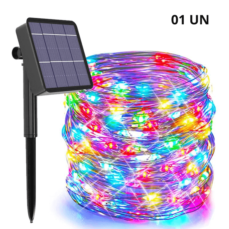 Cordão de LED Luzes de Fada c/ Carregamento Solar