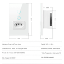 Interruptor c/ Tomada Smart Wi-Touch e Comando de Voz Tuya - Compatível com Alexa e Google Home