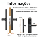 Fechadura Eletrônica Inteligente Digital Smart Tuya com Biometria, Wi-Fi