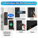 Fechadura Eletrônica Inteligente Digital Smart Tuya com Biometria, Wi-Fi