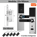 Fechadura Eletrônica Inteligente Digital Smart Tuya com Biometria, Wi-Fi