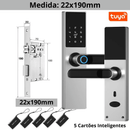 Fechadura Eletrônica Inteligente Digital Smart Tuya com Biometria, Wi-Fi