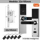 Fechadura Eletrônica Inteligente Digital Smart Tuya com Biometria, Wi-Fi