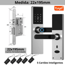 Fechadura Eletrônica Inteligente Digital Smart Tuya com Biometria, Wi-Fi