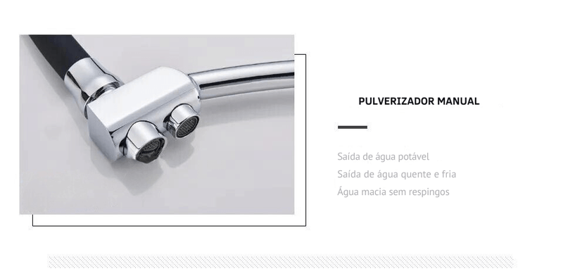 Torneira Gourmet Com Saída Para Água Filtrada Monocomando Quente e Fria Elegance Arc