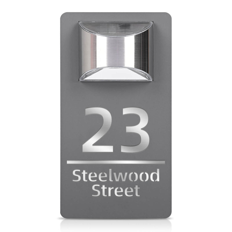 Placa Personalizada Glow Endereço Resdidencial Comercial 3D  c/ Luminaria Solar