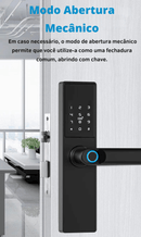 Fechadura Eletrônica Inteligente Digital Smart Tuya com Biometria, Wi-Fi