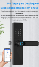 Fechadura Eletrônica Inteligente Digital Smart Tuya com Biometria, Wi-Fi