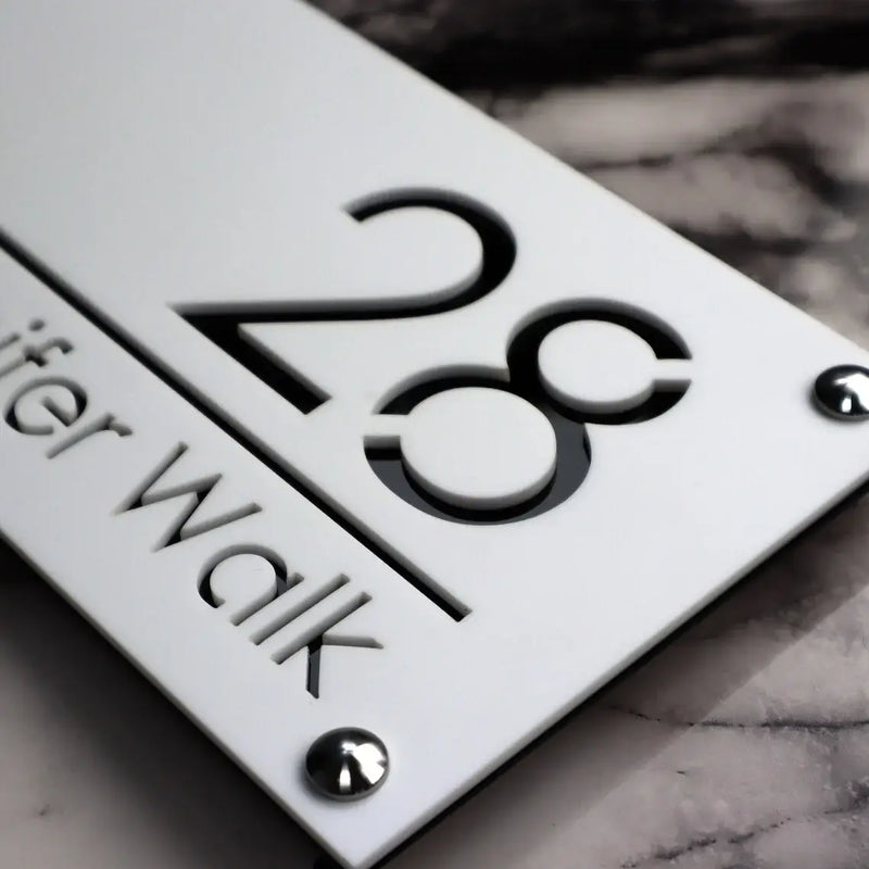 Placa Personalizada de Endereço Residencial/Comercial Elegance