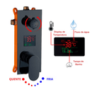 Chuveiro de Teto / Parede RainFall Monocomando Display Digital e Termostato Kit Completo