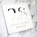 Placa Personalizada Modern Blanche com Endereço 3D