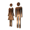 Placas de Sinalização de Banheiro em Bronze Feminino / Masculino Adesiva