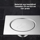Ralo Click Inox Inteligente 10x10 Cm + Porta Grelha