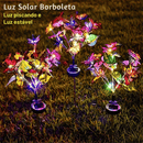 Luminária de Led Solar À Prova D'Água  Borboletas e Flores