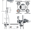 Chuveiro Completo Cromado - Misturador Com Termostato e Display Digital