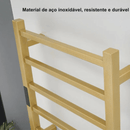 Toalheiro Térmico Smart Elegance Aço Inoxidável Display Digital WiFi Fiação Oculta/Exposta Dourado