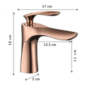 Torneira Para Banheiro Excellenza Monocomando Quente e Fria Rose Gold Cuba Baixa / Alta