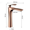 Torneira Para Banheiro Excellenza Monocomando Quente e Fria Rose Gold Cuba Baixa / Alta