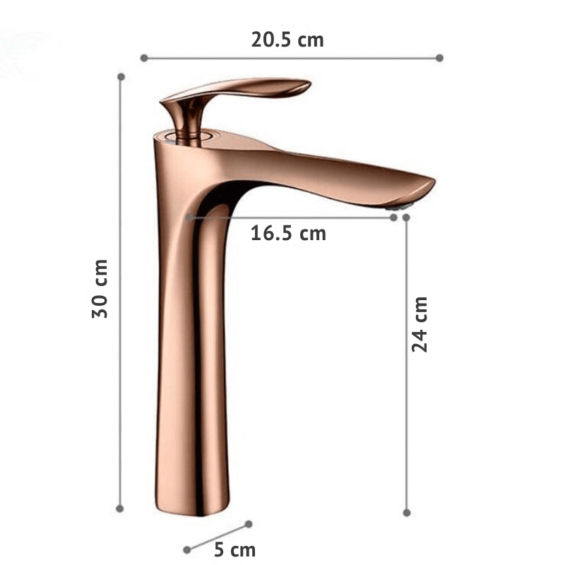 Torneira Para Banheiro Excellenza Monocomando Quente e Fria Rose Gold Cuba Baixa / Alta