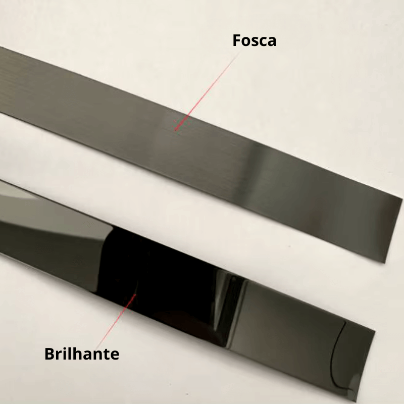 Moldura Espelhada ou Fosca Em Aço Inox Adesiva -  5 metros