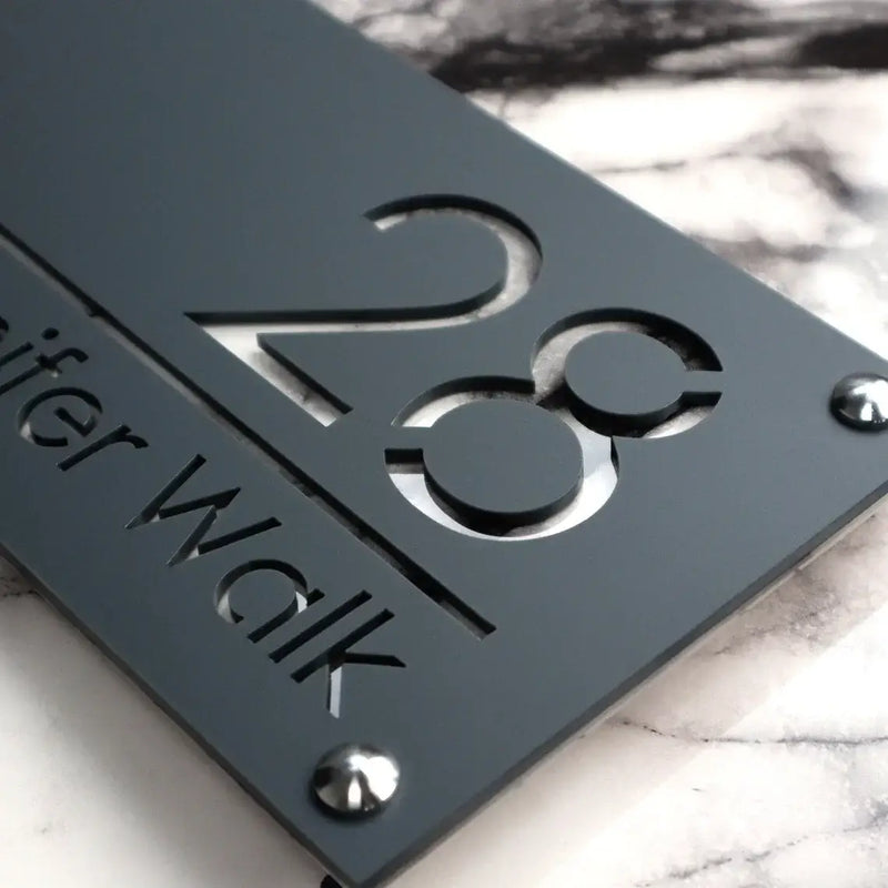 Placa Personalizada de Endereço Residencial/Comercial Elegance