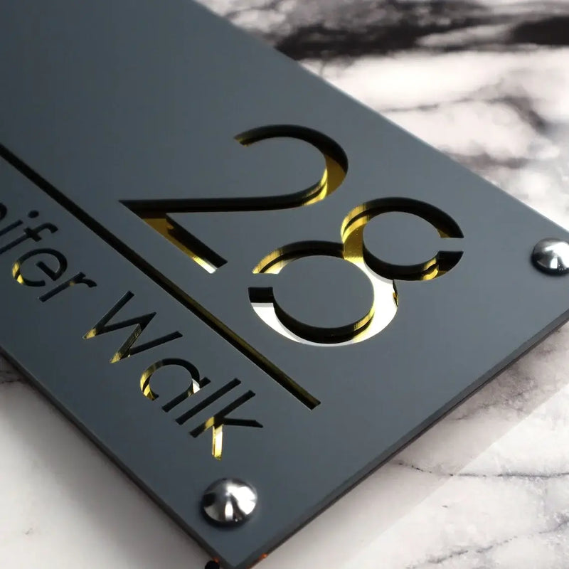 Placa Personalizada de Endereço Residencial/Comercial Elegance