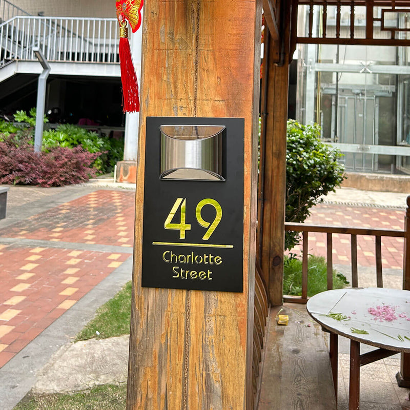 Placa Personalizada Glow Endereço Resdidencial Comercial 3D  c/ Luminaria Solar