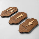 Placas de Indicação Para Banheiro Adesiva Elegante Wood