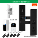 Fechadura Eletrônica Inteligente Digital Smart Tuya com Biometria, Wi-Fi