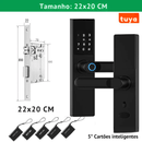Fechadura Eletrônica Inteligente Digital Smart Tuya com Biometria, Wi-Fi