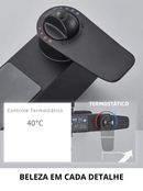Chuveiro Completo Preto - Misturador Com Termostato e Display Digital