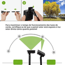 Cordão de LED Luzes de Fada c/ Carregamento Solar