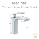 Torneira Para Banheiro Aqua Fusion Short  Quente e Fria Monocomando Cuba Baixa