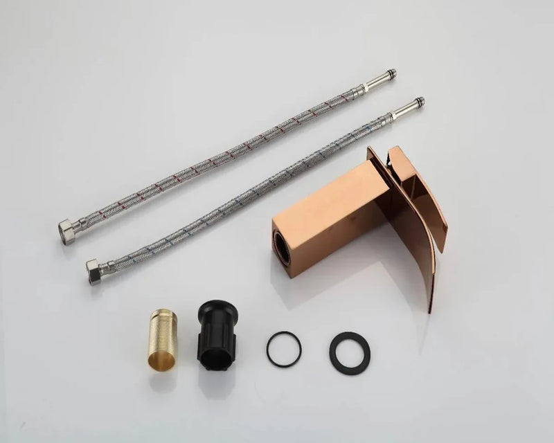 Torneira para Banheiro AquaRose Luxo Misturador Quente e Fria Monocomando Rose Gold