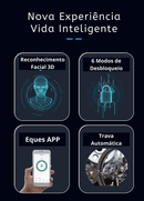 Fechadura Eletrônica Inteligente Reconhecimento Facial 3D Biométrica WiFi Digital - APP Eques