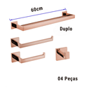 Acessórios Para Banheiro Luxury Rose Gold Brilhante