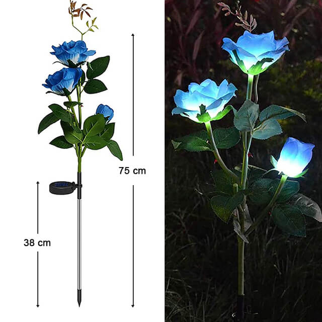 Luminária de Led Solar À Prova D'Água  Rosas