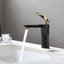 Torneira Para Banheiro Excellenza Monocomando Quente e Fria Preta c/ Dourado  Cuba Baixa