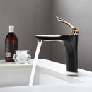 Torneira Para Banheiro Excellenza Monocomando Quente e Fria Preta c/ Dourado  Cuba Baixa