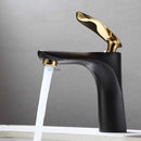 Torneira Para Banheiro Excellenza Monocomando Quente e Fria Preta c/ Dourado  Cuba Baixa