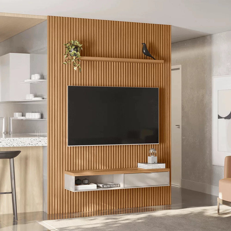 Painel Ripado MDF Alta Qualidade 0,60x14x6mm - Kit 02 Unidades