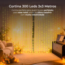 Cortina de Luz 300 LEDs 3x3m – Iluminação Decorativa para Natal, Casamentos e Festas