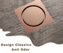 Ralo Click Rose Gold Fosco Sistema Inteligente Anti Odor 10x10 e 15x15