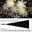 Projetor de Luz de Natal com Efeito de Floco de Neve e Temas Natalinos LED