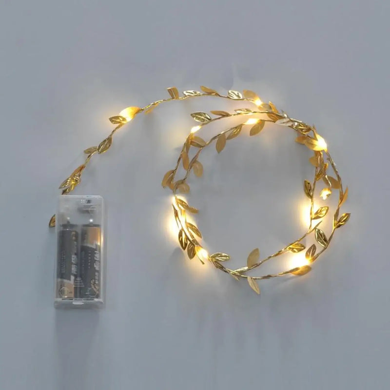 Luzes de Led Folhas Douradas - 20 LEDS 02 Metros