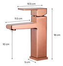 Torneira para Banheiro AquaRose Luxo Misturador Quente e Fria Monocomando Rose Gold