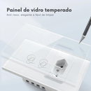 Interruptor c/ Tomada Smart Wi-Touch e Comando de Voz Tuya - Compatível com Alexa e Google Home