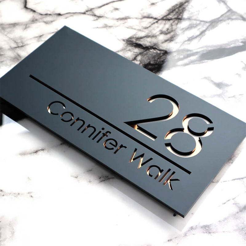 Placa Personalizada de Endereço Residencial/Comercial Elegance