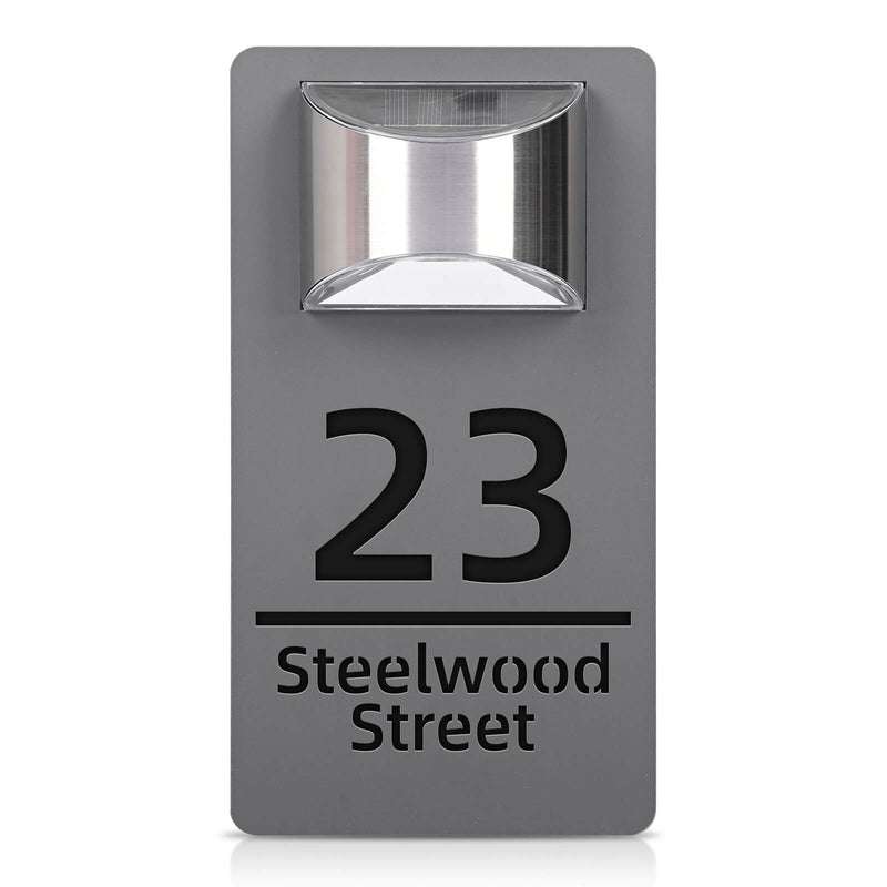Placa Personalizada Glow Endereço Resdidencial Comercial 3D  c/ Luminaria Solar